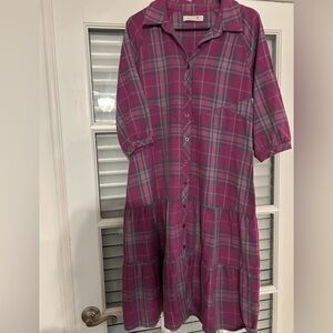 Billy T  NWT Kaylee Plaid Button-Up Midi Dress small/medium read description